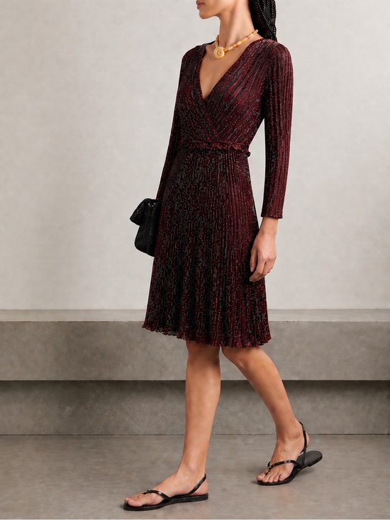 Missoni Dresses & Skirts - Missoni Metallic Ribbed V Neck Long Sleeve Dress